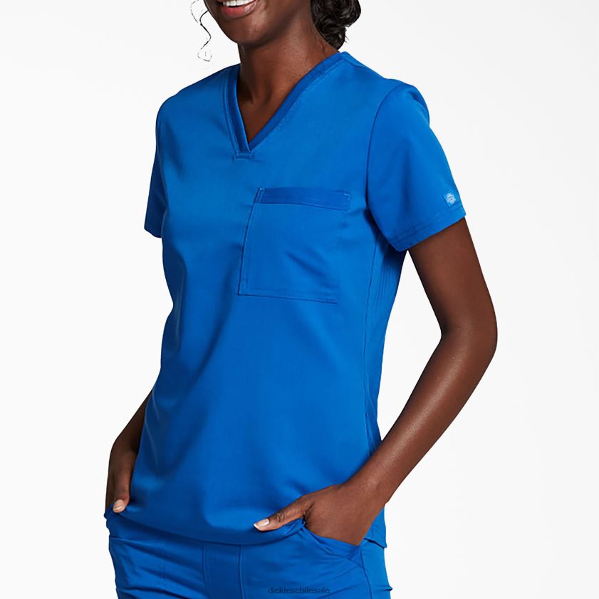 azul rey (rb) mujer blusa médica Balance con cuello en V y bolsillo en el pecho Dickies vestir X4H0F2601