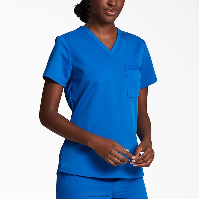 azul rey (rb) mujer blusa médica Balance con cuello en V y bolsillo en el pecho Dickies vestir X4H0F2601