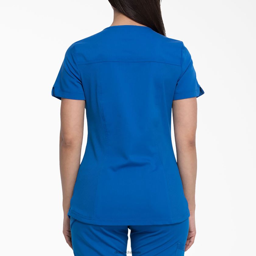 azul rey (rb) mujer blusa médica balance con efecto cruzado Dickies vestir X4H0F2542