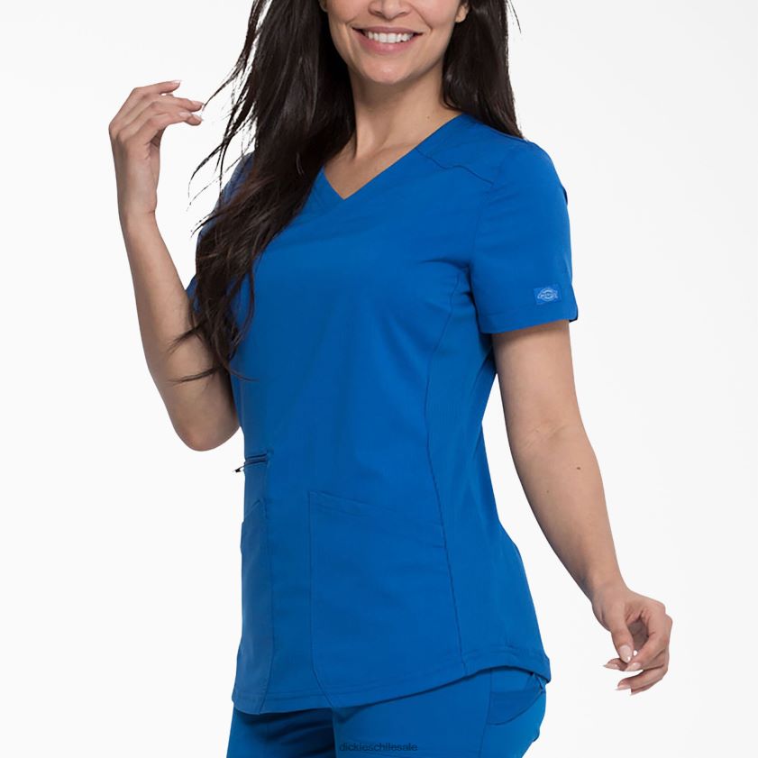 azul rey (rb) mujer blusa médica balance con efecto cruzado Dickies vestir X4H0F2542