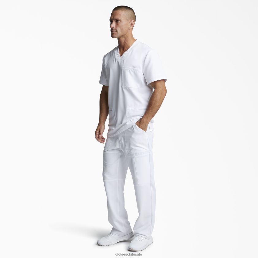 blanco (blanco) hombres blusa médica dynamix con cuello en v Dickies vestir X4H0F1359