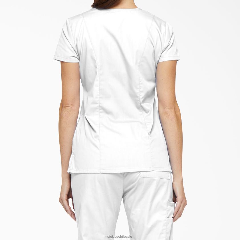 blanco (dwh) mujer Blusa médica con cuello en V y ranura para bolígrafo de la firma eds Dickies vestir X4H0F2411