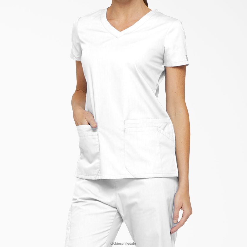 blanco (dwh) mujer Blusa médica con cuello en V y ranura para bolígrafo de la firma eds Dickies vestir X4H0F2411