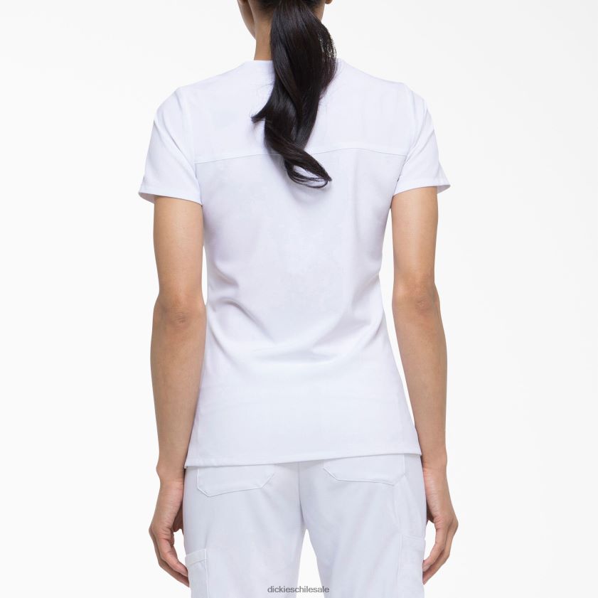 blanco (dwh) mujer Blusa médica eds essentials con efecto cruzado Dickies vestir X4H0F2637