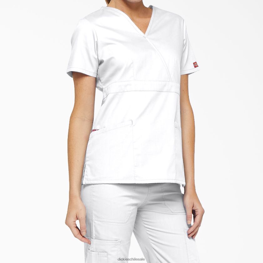 blanco (dwh) mujer blusa médica con efecto cruzado de la firma eds Dickies vestir X4H0F2616