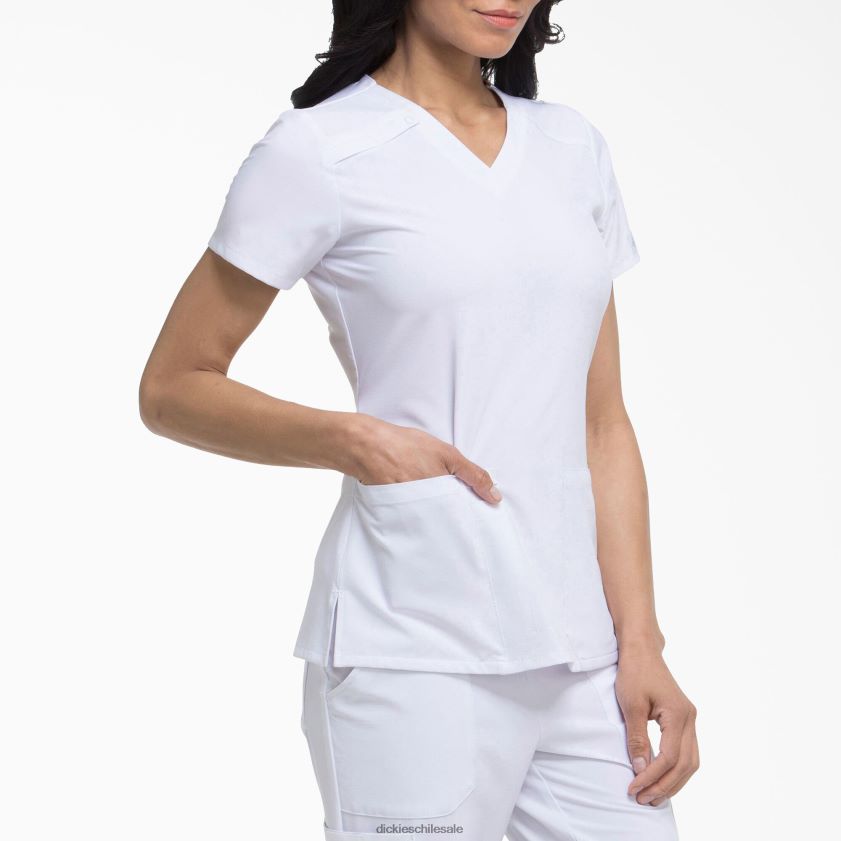 blanco (dwh) mujer blusa médica eds essentials con cuello en v Dickies vestir X4H0F2448