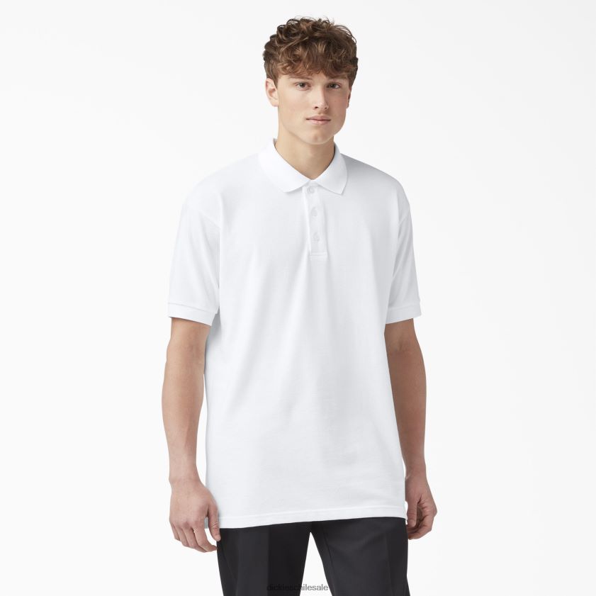 blanco (wh) hombres polo de manga corta de piqué talla adulto Dickies vestir X4H0F667