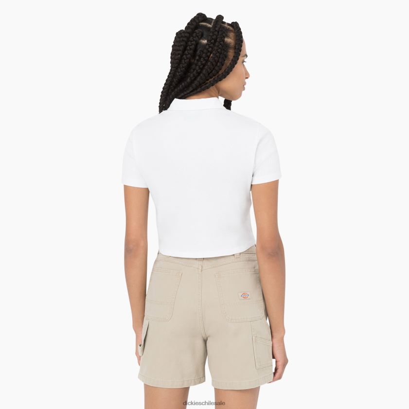 blanco (wh) mujer tallasee polo recortada de manga corta Dickies vestir X4H0F2130