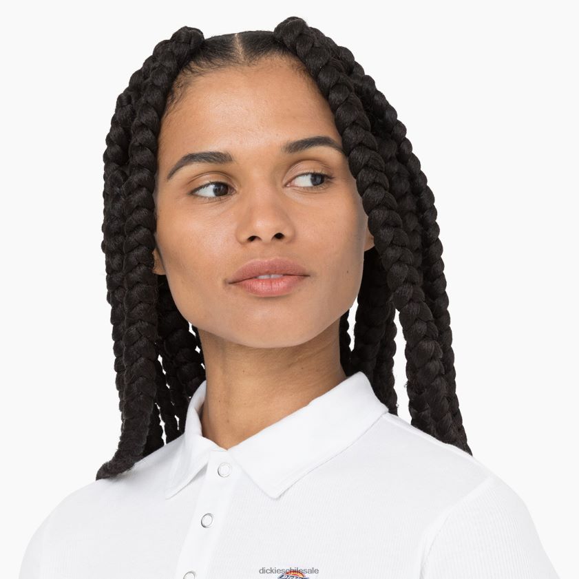blanco (wh) mujer tallasee polo recortada de manga corta Dickies vestir X4H0F2130