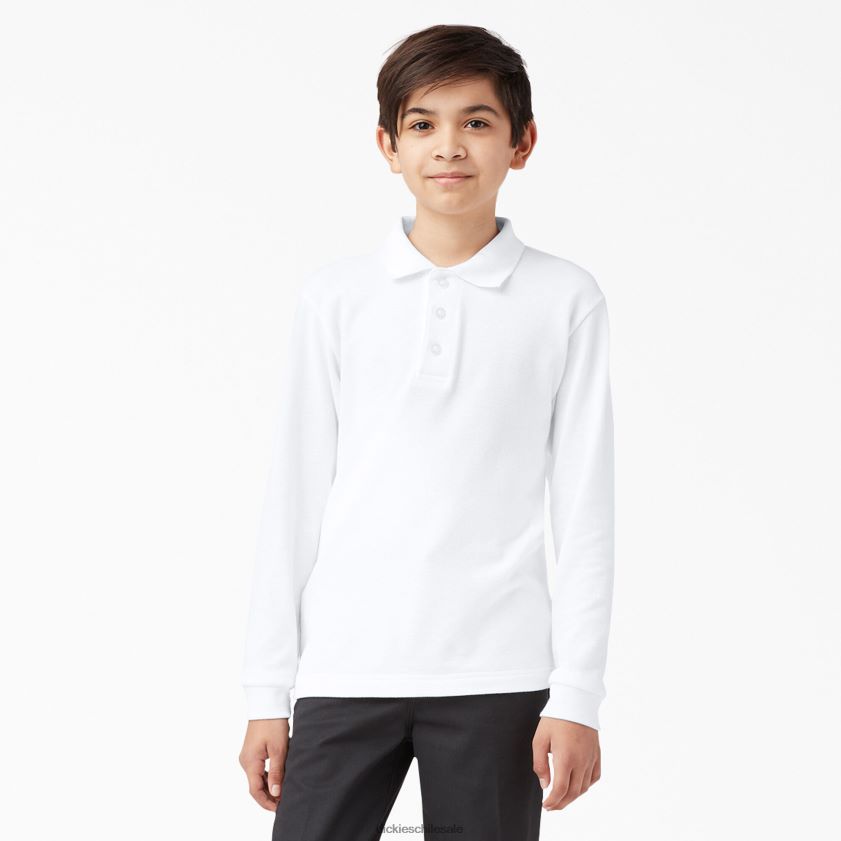 blanco (wh) niños polo de manga larga de piqué Dickies vestir X4H0F2699