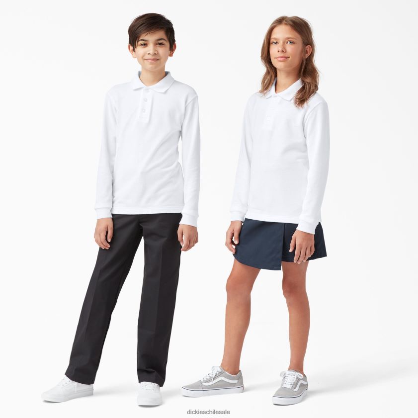 blanco (wh) niños polo de manga larga de piqué Dickies vestir X4H0F2699