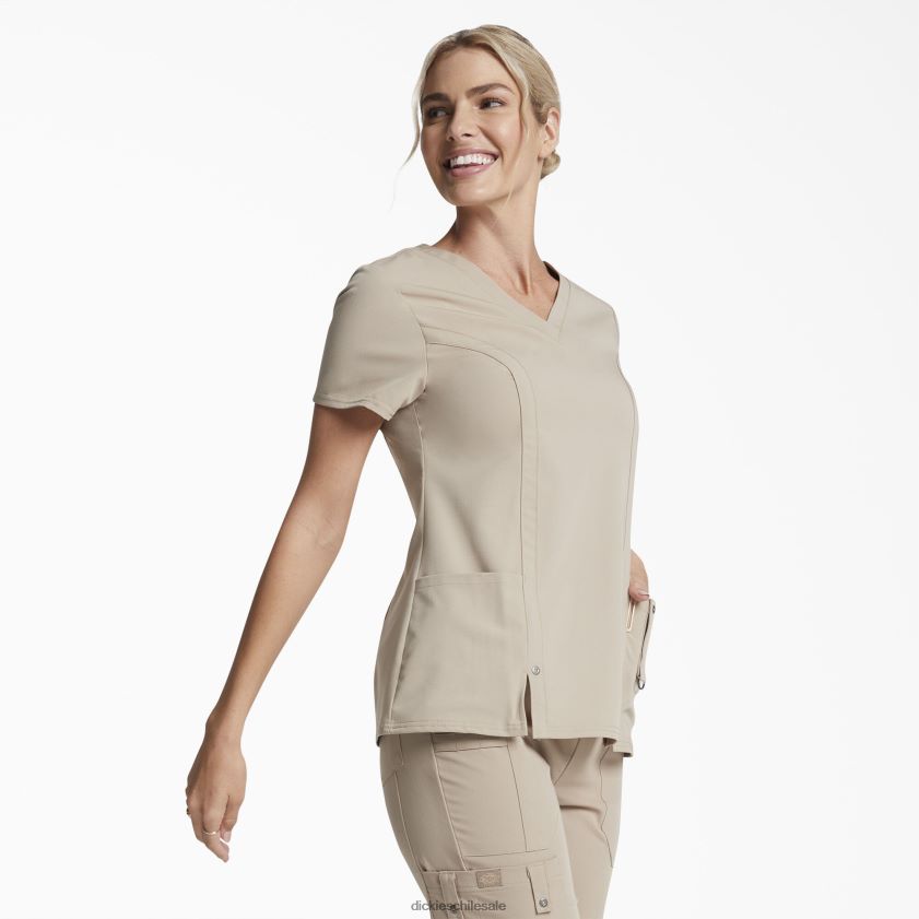 caqui (kha) mujer Blusa médica xtreme stretch con cuello en V Dickies vestir X4H0F2469