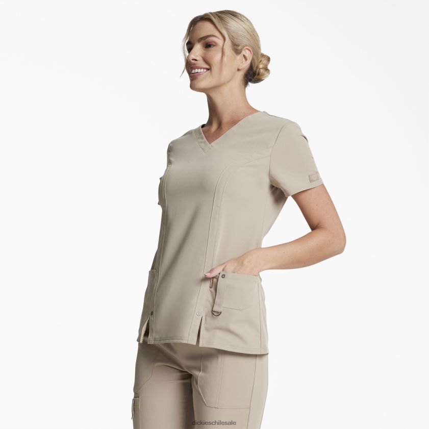caqui (kha) mujer Blusa médica xtreme stretch con cuello en V Dickies vestir X4H0F2469