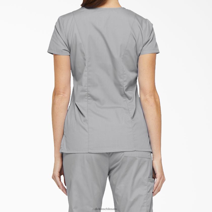 gris (gy) mujer Blusa médica con cuello en V y ranura para bolígrafo de la firma eds Dickies vestir X4H0F2414