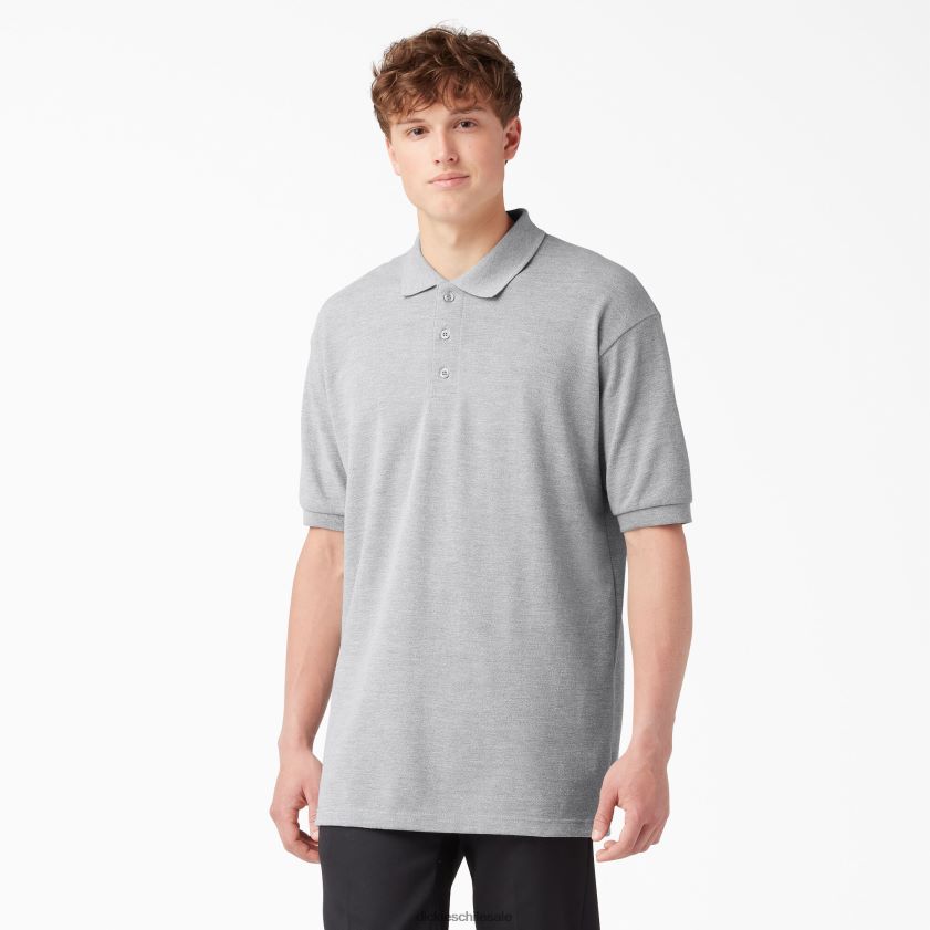 gris jaspeado (hg) hombres polo de manga corta de piqué talla adulto Dickies vestir X4H0F665