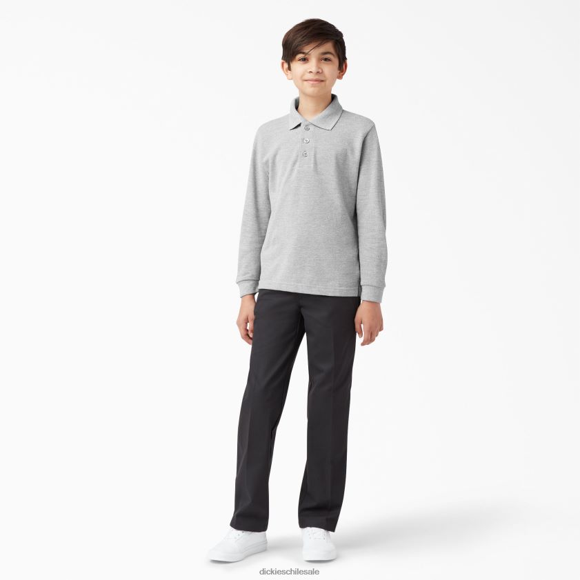 gris jaspeado (hg) niños polo de manga larga de piqué Dickies vestir X4H0F2696