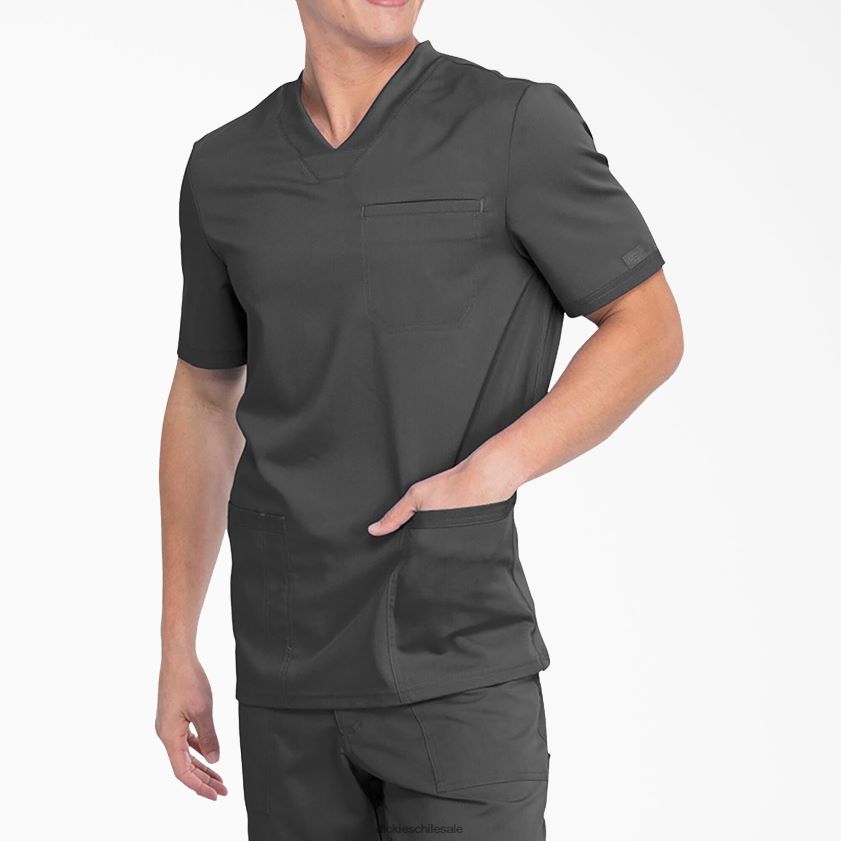gris peltre (banco) hombres Blusa médica Balance con cuello en V y bolsillos de parche Dickies vestir X4H0F1412