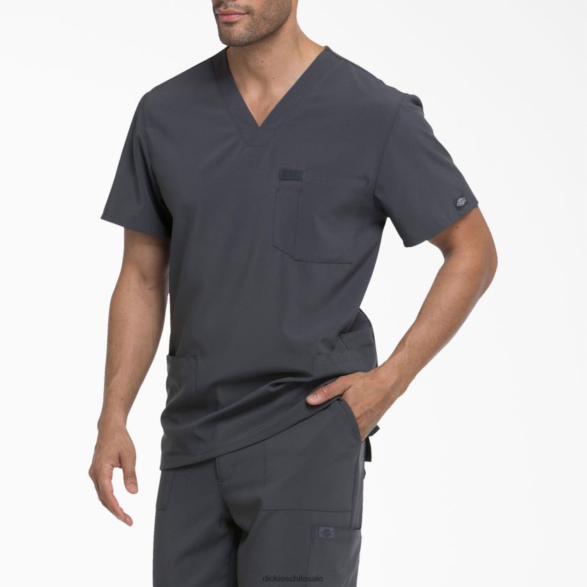 gris peltre (banco) hombres Blusa médica eds essentials con cuello en v y bolsillos de parche Dickies vestir X4H0F1435