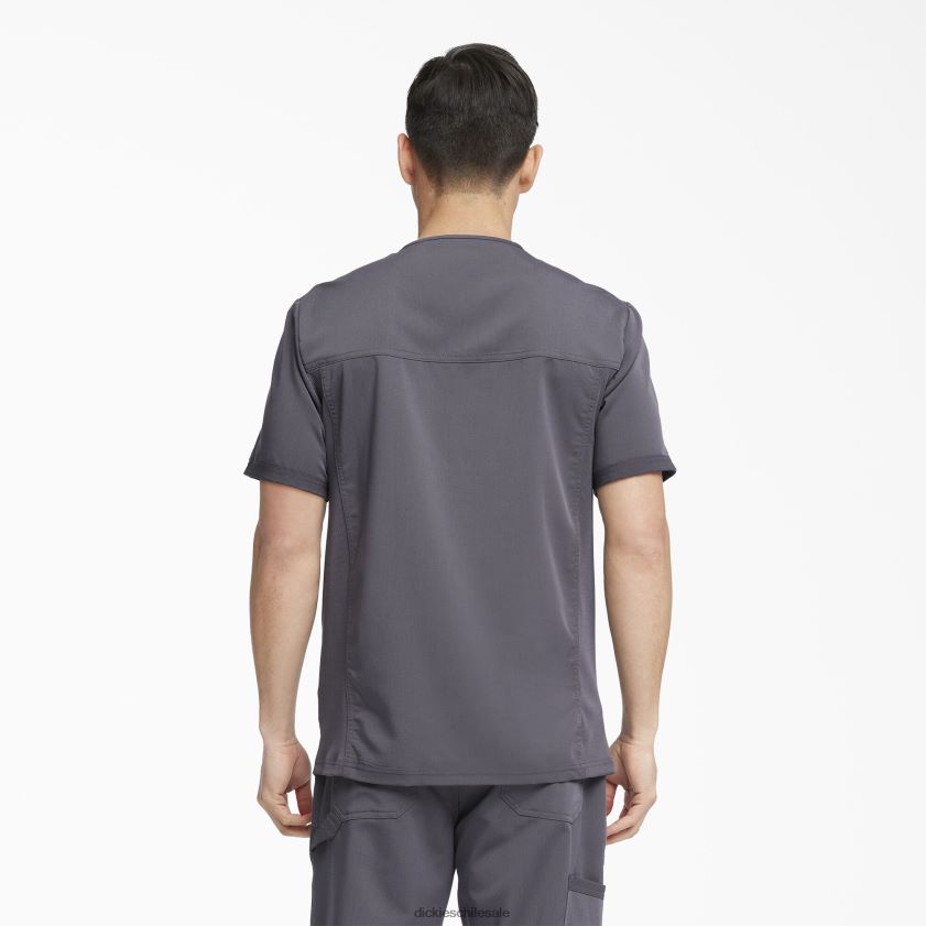 gris peltre (banco) hombres blusa médica Balance con cuello en V Dickies vestir X4H0F1367