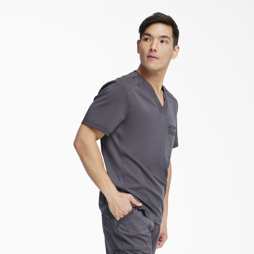 gris peltre (banco) hombres blusa médica Balance con cuello en V Dickies vestir X4H0F1367