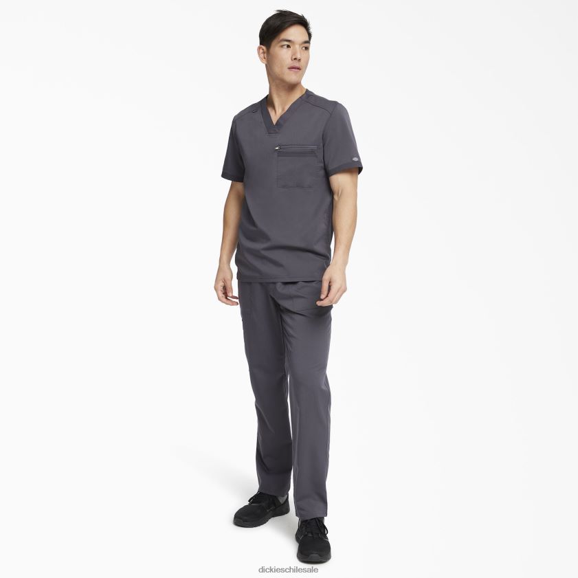 gris peltre (banco) hombres blusa médica Balance con cuello en V Dickies vestir X4H0F1367