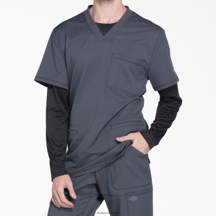 gris peltre (banco) hombres blusa médica dynamix con cuello en v Dickies vestir X4H0F1356