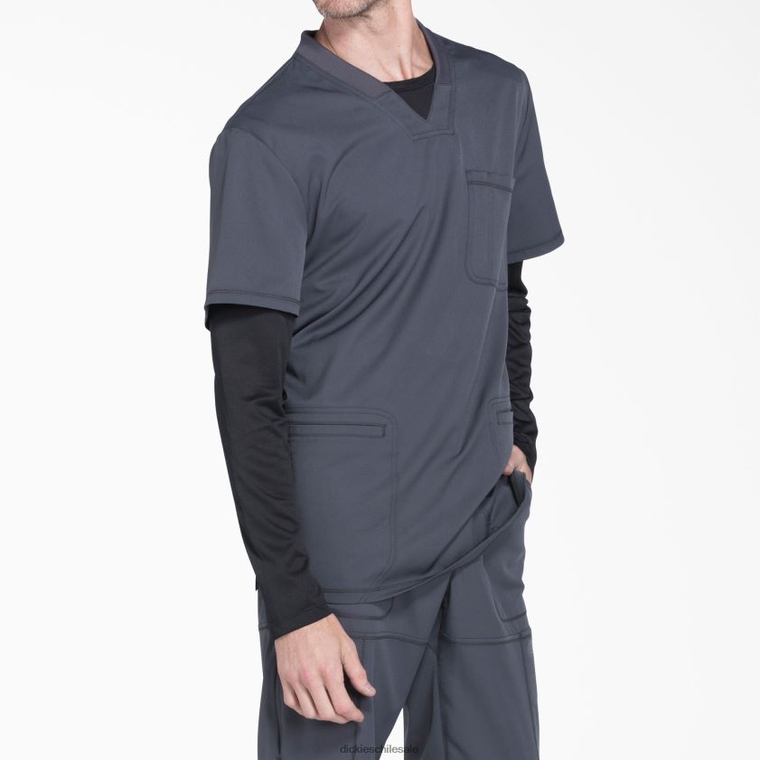 gris peltre (banco) hombres blusa médica dynamix con cuello en v Dickies vestir X4H0F1356