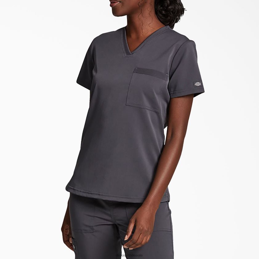 gris peltre (banco) mujer blusa médica Balance con cuello en V y bolsillo en el pecho Dickies vestir X4H0F2600
