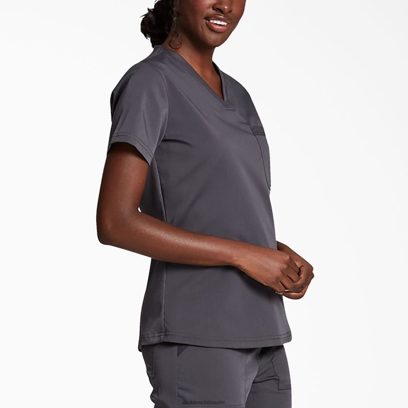 gris peltre (banco) mujer blusa médica Balance con cuello en V y bolsillo en el pecho Dickies vestir X4H0F2600