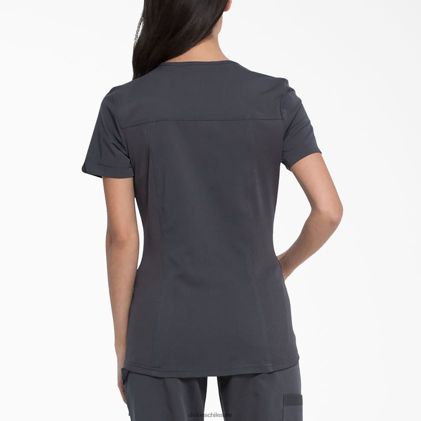 gris peltre (banco) mujer blusa médica balance con efecto cruzado Dickies vestir X4H0F2541