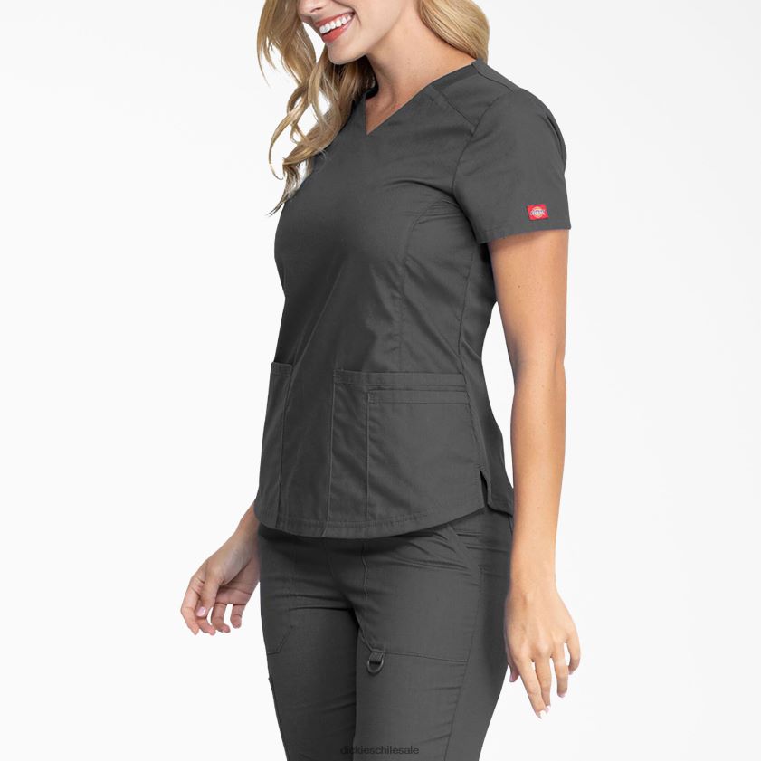 gris peltre (banco) mujer blusa médica con cuello en V de la firma eds Dickies vestir X4H0F2595