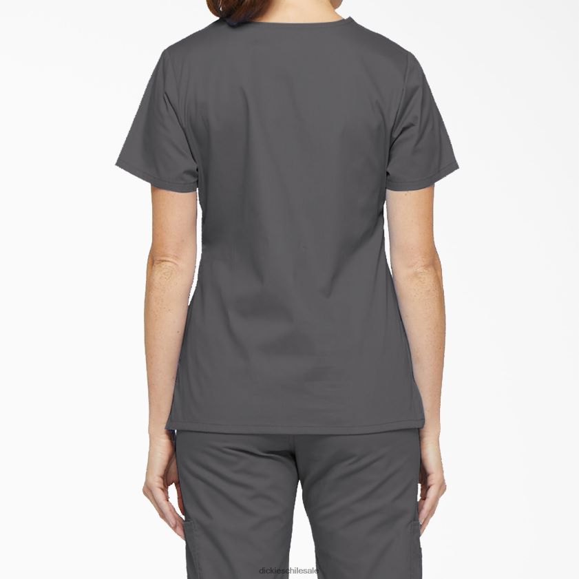 gris peltre (banco) mujer blusa médica con efecto cruzado de la firma eds Dickies vestir X4H0F2623