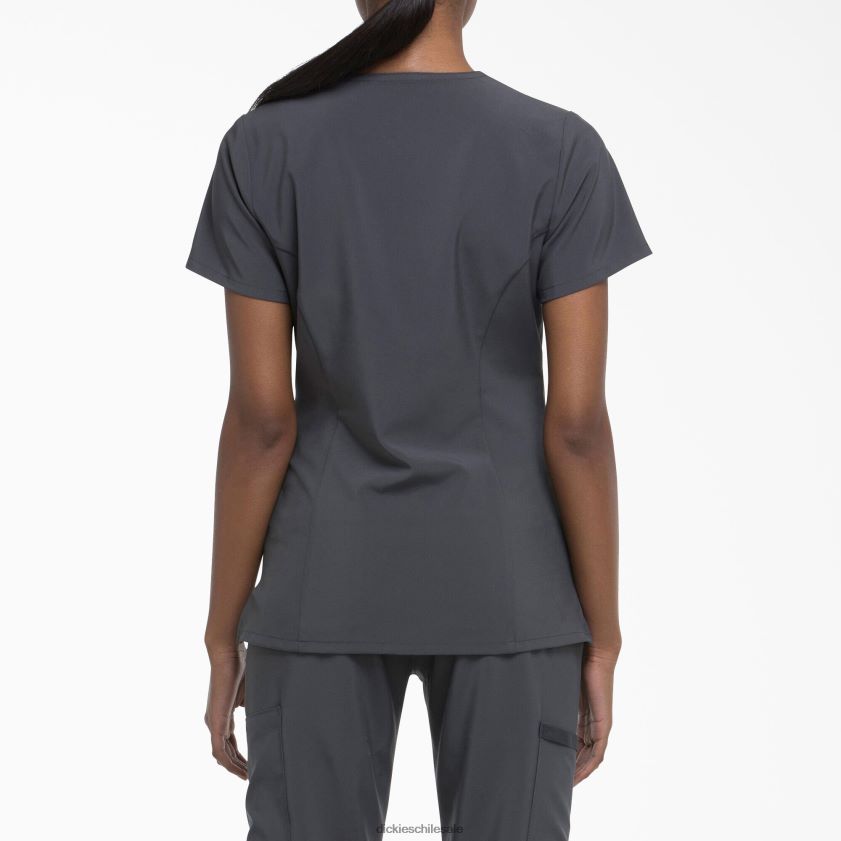 gris peltre (banco) mujer blusa médica eds essentials con cuello en v Dickies vestir X4H0F2456