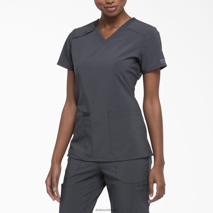 gris peltre (banco) mujer blusa médica eds essentials con cuello en v Dickies vestir X4H0F2456
