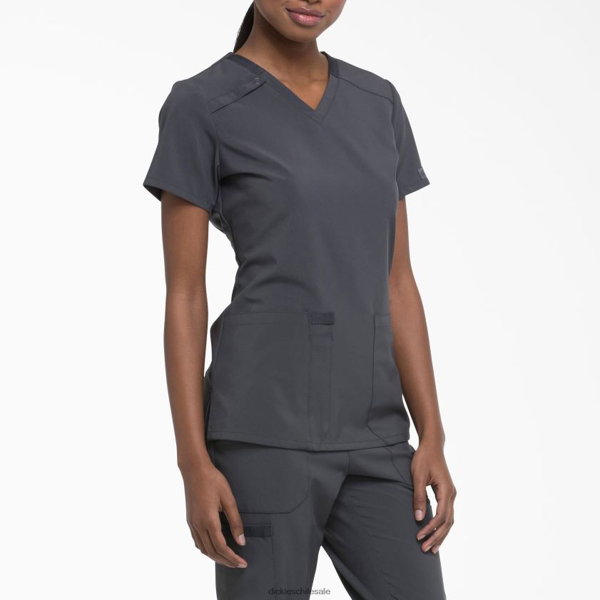 gris peltre (banco) mujer blusa médica eds essentials con cuello en v Dickies vestir X4H0F2456