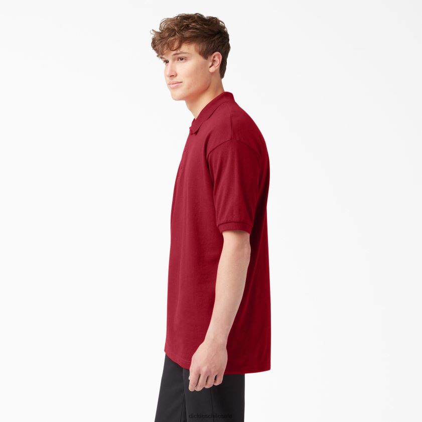 inglés rojo (er) hombres polo de manga corta de piqué talla adulto Dickies vestir X4H0F663