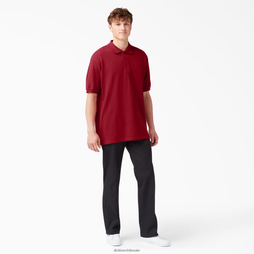 inglés rojo (er) hombres polo de manga corta de piqué talla adulto Dickies vestir X4H0F663