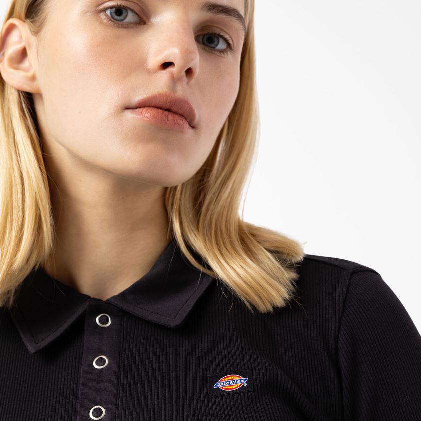 negro (kbk) mujer tallasee polo corto de manga larga Dickies vestir X4H0F2200