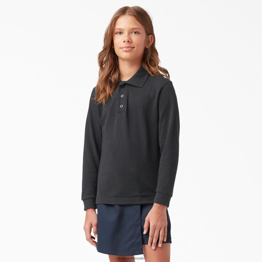 negro (kbk) niños polo de manga larga de piqué Dickies vestir X4H0F2697