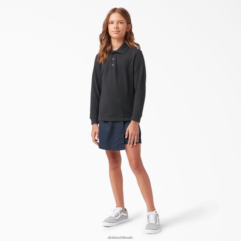 negro (kbk) niños polo de manga larga de piqué Dickies vestir X4H0F2697