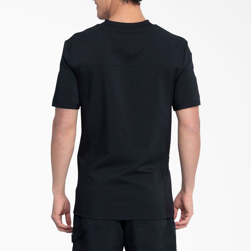 negro (negro) hombres Blusa médica Balance con cuello en V y bolsillos de parche Dickies vestir X4H0F1408