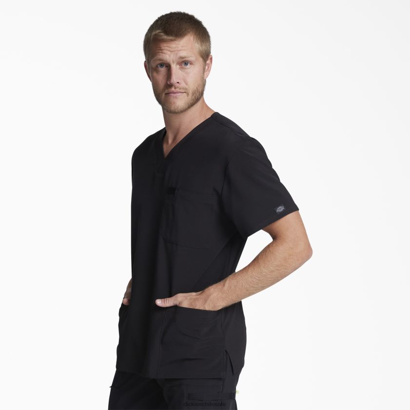 negro (negro) hombres Blusa médica eds essentials con cuello en v y bolsillos de parche Dickies vestir X4H0F1430
