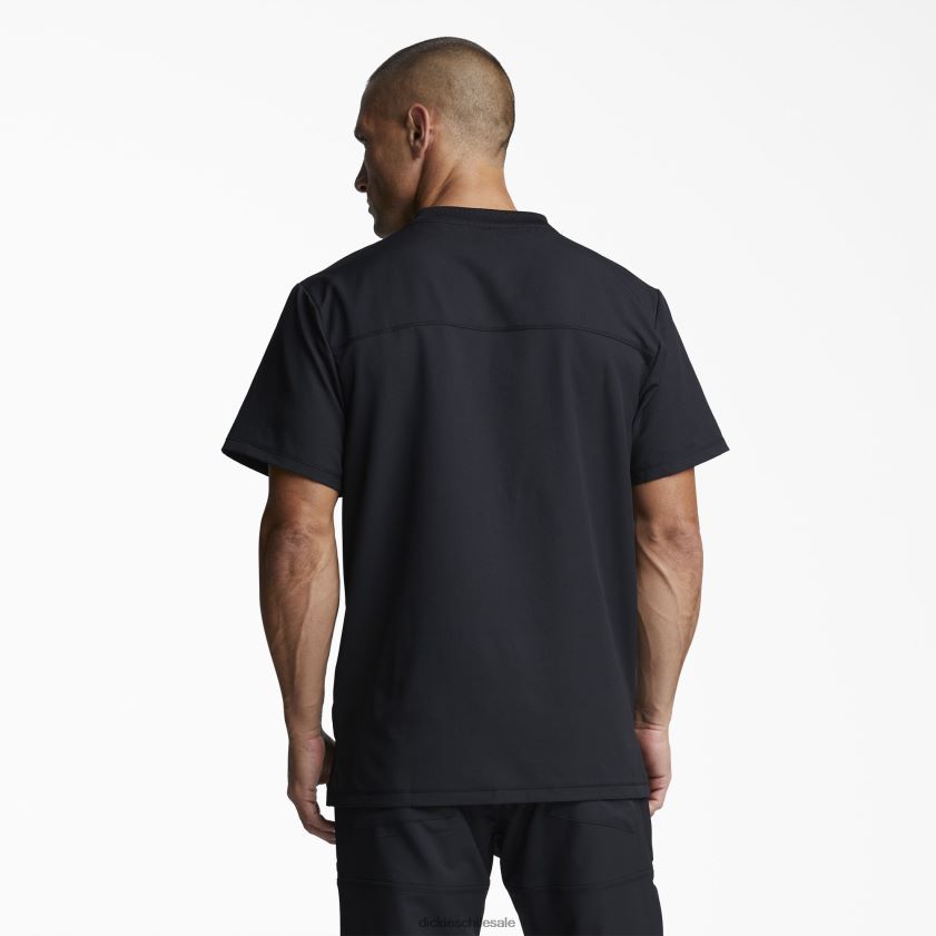 negro (negro) hombres blusa médica dynamix con cuello en v Dickies vestir X4H0F1351