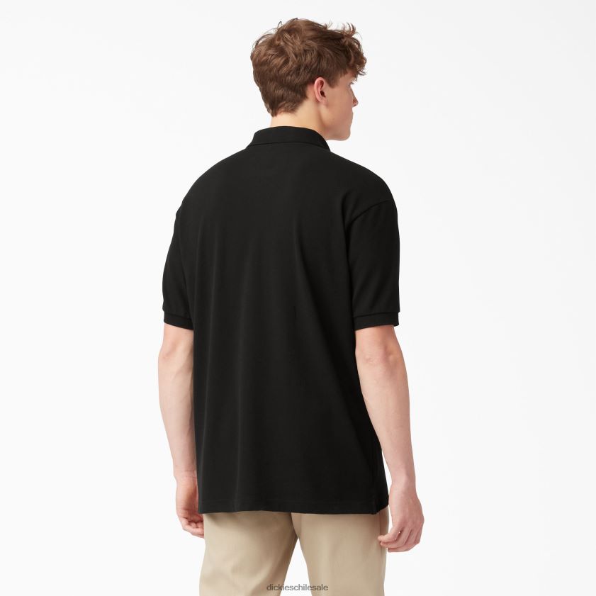 negro (negro) hombres polo de manga corta de piqué talla adulto Dickies vestir X4H0F660
