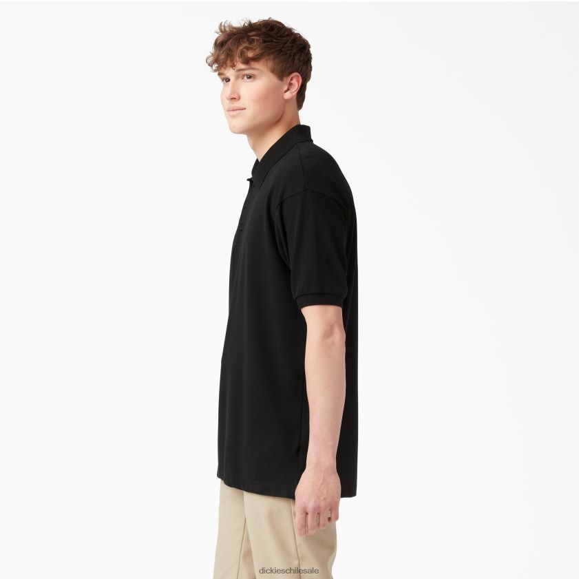 negro (negro) hombres polo de manga corta de piqué talla adulto Dickies vestir X4H0F660