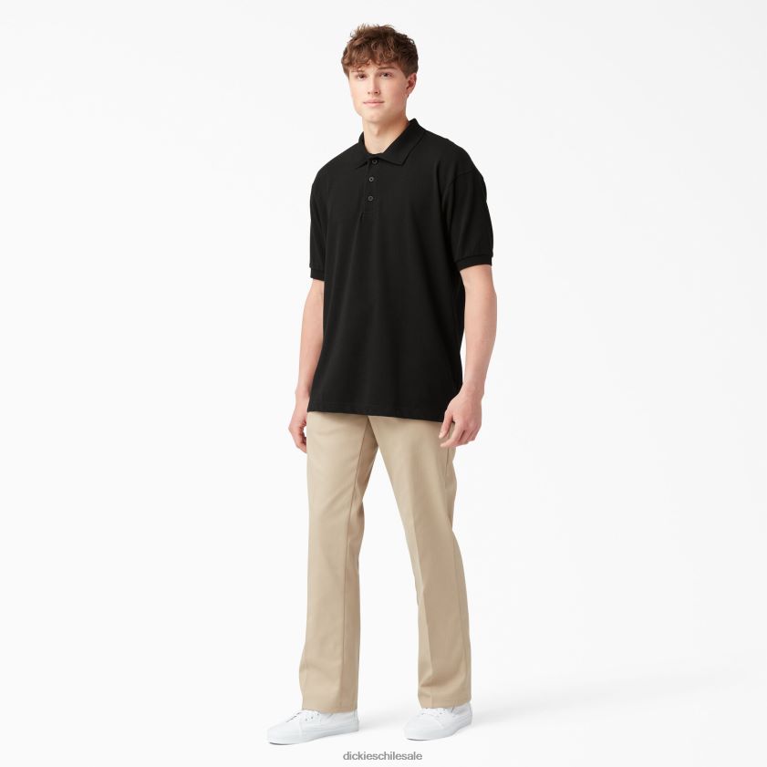 negro (negro) hombres polo de manga corta de piqué talla adulto Dickies vestir X4H0F660