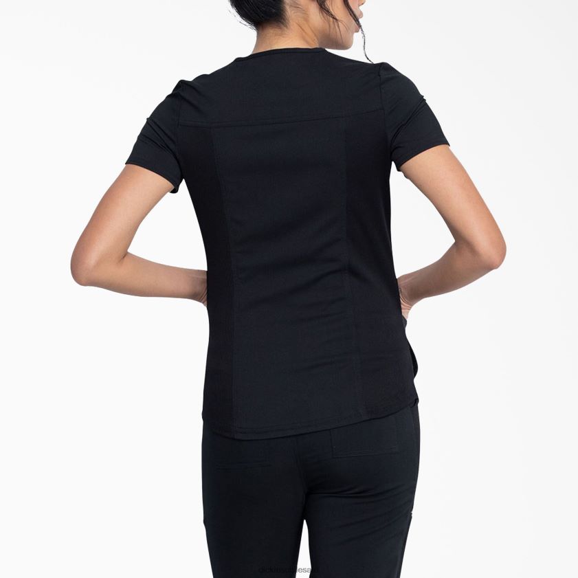 negro (negro) mujer Blusa médica Balance con cuello en V y bolsillo con cierre Dickies vestir X4H0F2473