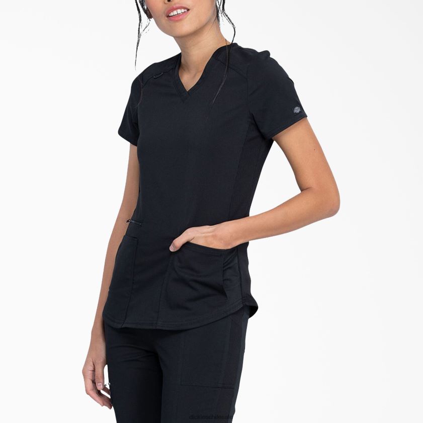 negro (negro) mujer Blusa médica Balance con cuello en V y bolsillo con cierre Dickies vestir X4H0F2473