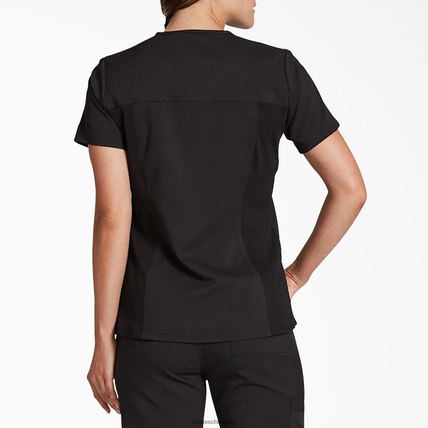 negro (negro) mujer blusa médica Balance con cuello en V y bolsillo en el pecho Dickies vestir X4H0F2597