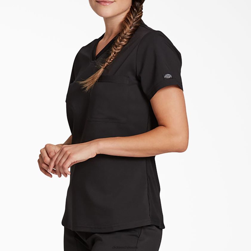 negro (negro) mujer blusa médica Balance con cuello en V y bolsillo en el pecho Dickies vestir X4H0F2597